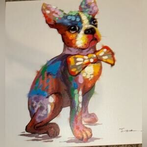 Hobby lobby terror/french bulldog Colorful Dog Canvas Art